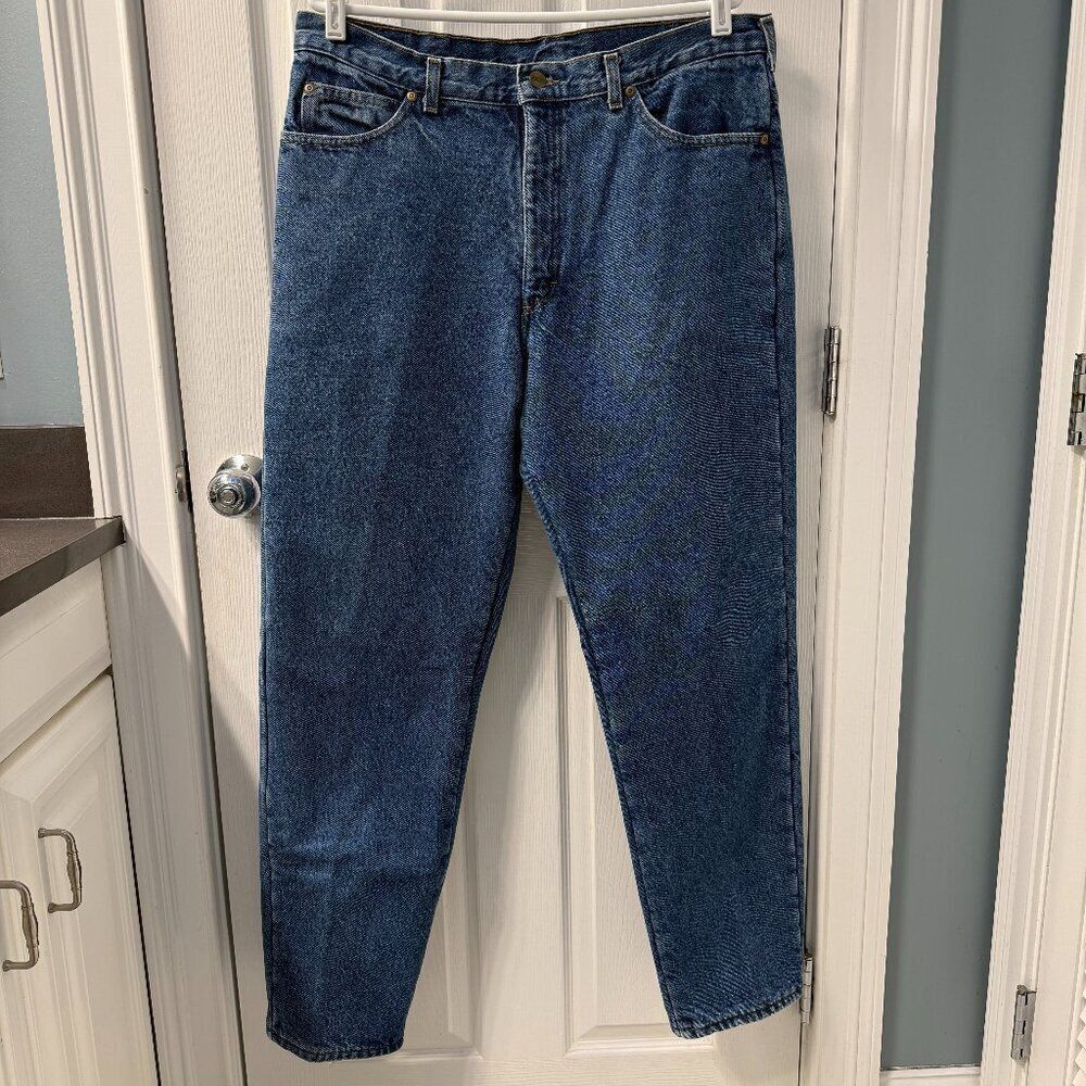Vintage L.L. Bean Fleece Lined Heavy Denim Jeans Medium Wash USA Size 36 x 32